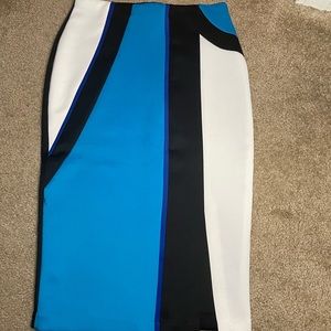 Color-Block Pencil Skirt